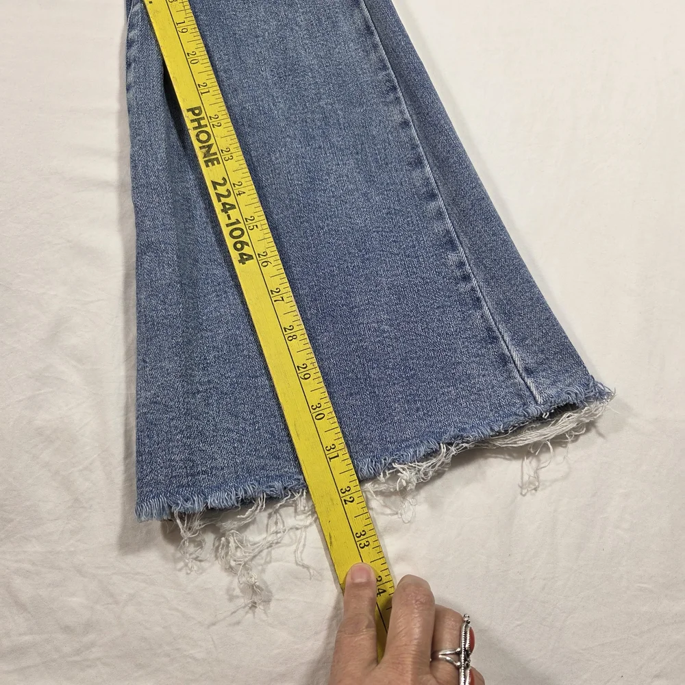 Judy Blue Medium Blue Flare Jeans with Distressed Details - Picture 9 of 13